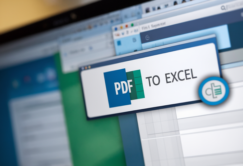 Interface montrant la conversion d’un fichier PDF en feuille de calcul Excel